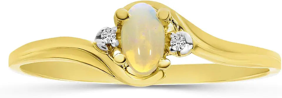 Gold-Tone Opal Ring