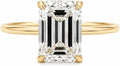 Sterling Silver Emerald-Cut Moissanite Engagement Ring