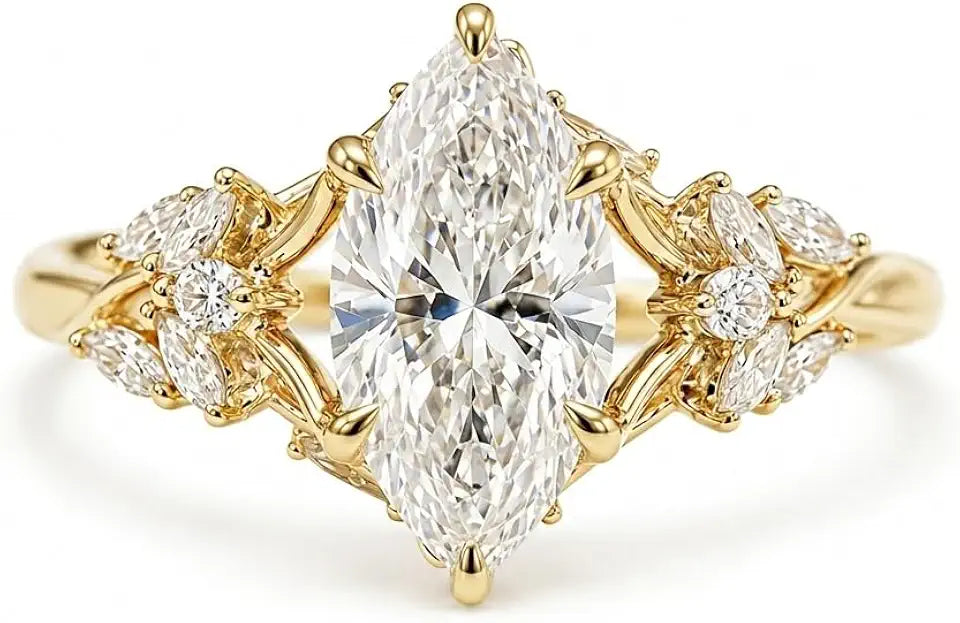 Gold-Tone Sterling Silver Infinity Engagement Ring