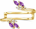 Gold-Tone Amethyst Wedding Band