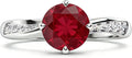 Gold-Tone Round Moissanite Solitaire Engagement Ring with Birthstone