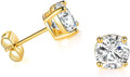 Gold-Tone Round Cubic Zirconia Stud Earrings