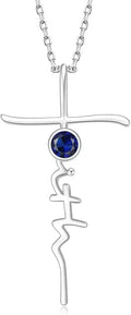 Birthstone Cross Necklace