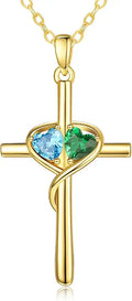 Gold-Tone Birthstone Cross Necklace