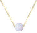 Gold-Tone Round Opal Necklace