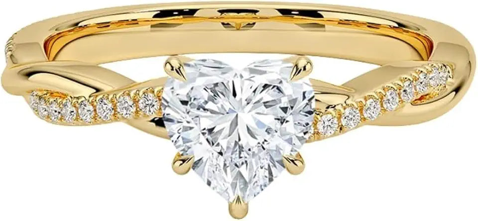 Gold-Tone Sterling Silver Moissanite Infinity Engagement Ring