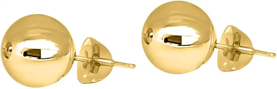 Gold-Tone Round Stud Earrings, 4mm