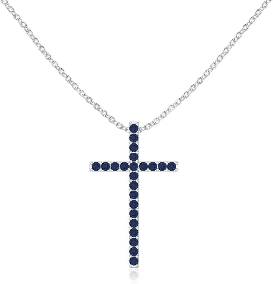 Gold-Tone Birthstone Cross Necklace