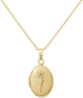Gold-Tone Sterling Silver Oval Locket Necklace