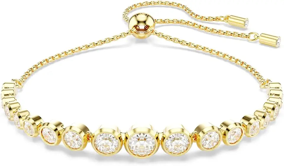 Gold-Tone Round Tennis Bracelet