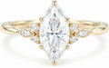 Gold-Tone Moissanite Engagement Ring