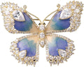 Gold-Tone Moissanite Butterfly Brooch