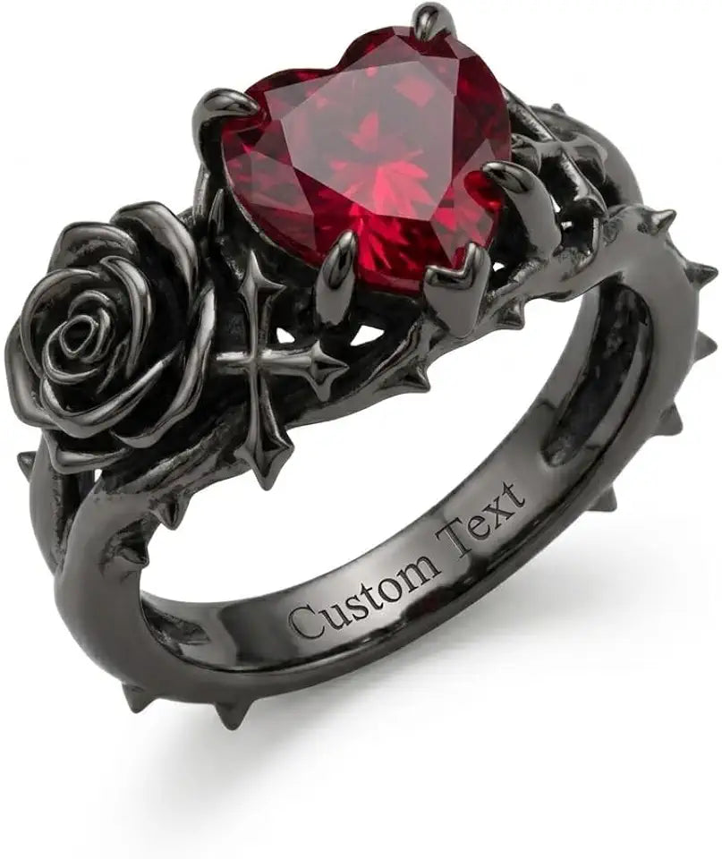 Sterling Silver Birthstone Heart Ring
