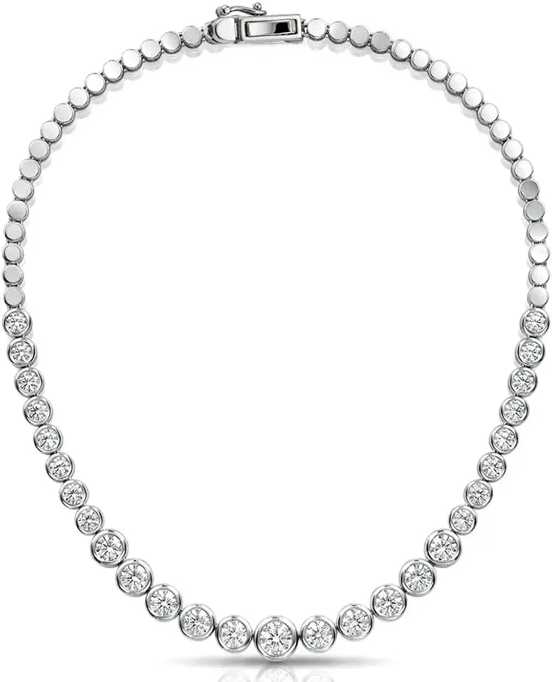 Sterling Silver Tennis Necklace