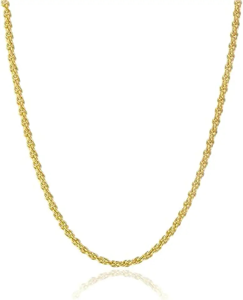 Gold-Tone Rope Layered Necklace, 1.5mm