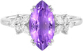 Gold-Tone Sterling Silver Amethyst Engagement Ring