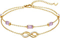 Gold-Tone Birthstone Infinity Bracelet