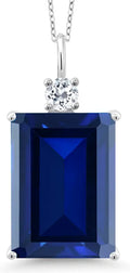 Emerald-Cut Topaz Necklace with Birthstone