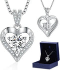 Sterling Silver Moissanite Heart Necklace