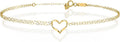 Gold-Tone Heart Bracelet, 10 Inch