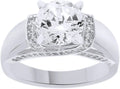 Round Cubic Zirconia Solitaire Engagement Ring