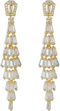 Gold-Tone Moissanite Drop Earrings