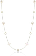 Gold-Plated Sterling Silver Cubic Zirconia Floral Necklace