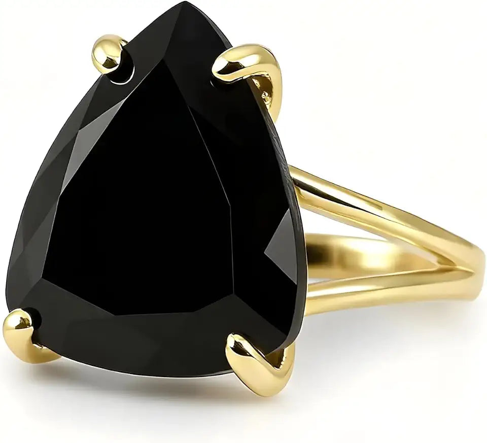 Gold-Tone Onyx Ring