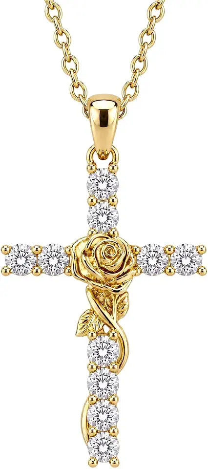 Gold-Tone Cross Necklace