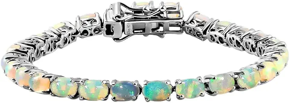 Sterling Silver Opal Tennis Bracelet