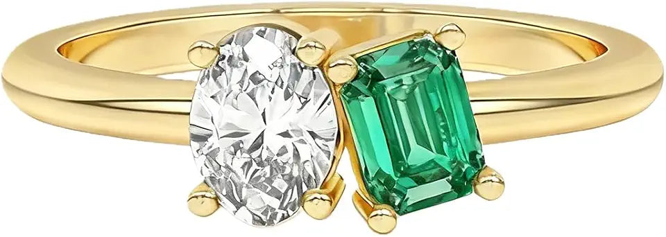 Gold-Tone Birthstone Engagement Ring