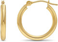 Gold-Tone Round Hoop Earrings, 2mm