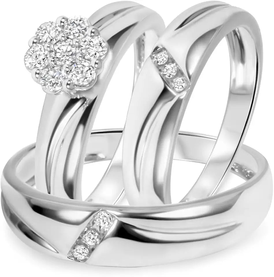 Sterling Silver Lab-Grown Diamond Engagement Ring