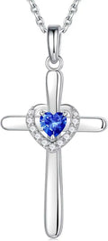 Birthstone Cross Necklace