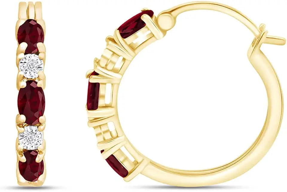 Ruby Hoop Earrings