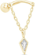 Gold-Tone Cubic Zirconia Stud Drop Earrings