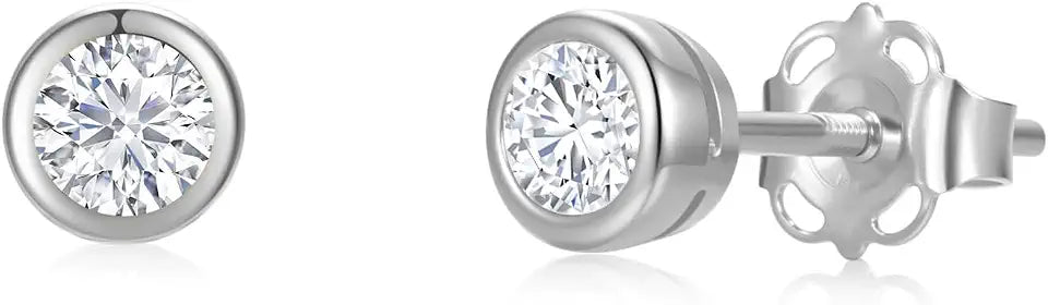 Gold-Tone Lab-Grown Diamond Stud Earrings