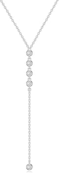 Sterling Silver Lab-Grown Diamond Necklace, 14 inch