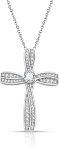 18K Gold-Plated Sterling Silver Moissanite Infinity Cross Necklace