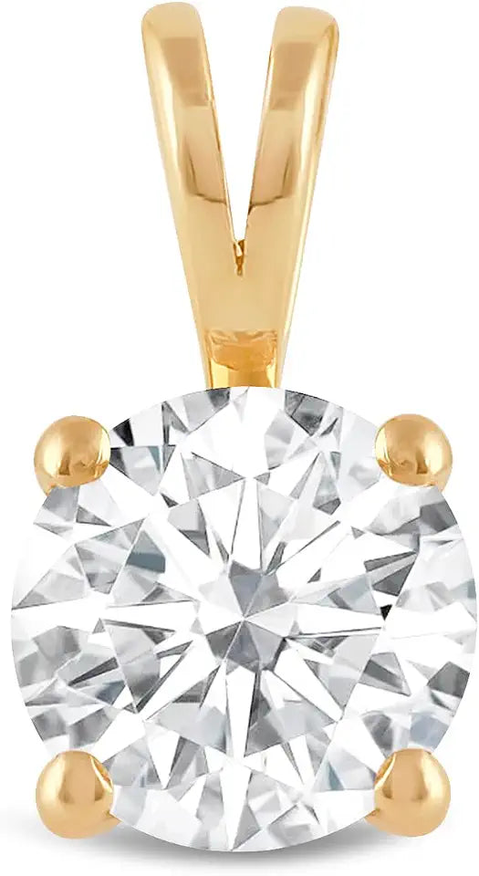 Gold-Tone Cubic Zirconia Solitaire Necklace