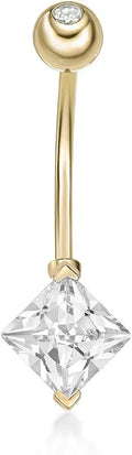 Gold-Tone Cubic Zirconia Stud Body Jewelry, 13 mm