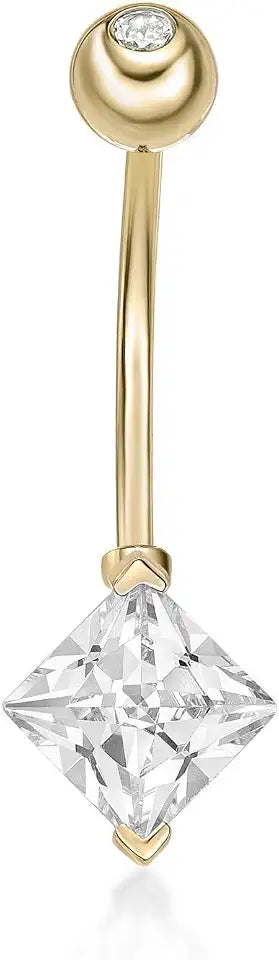 Gold-Tone Cubic Zirconia Stud Body Jewelry, 13 mm