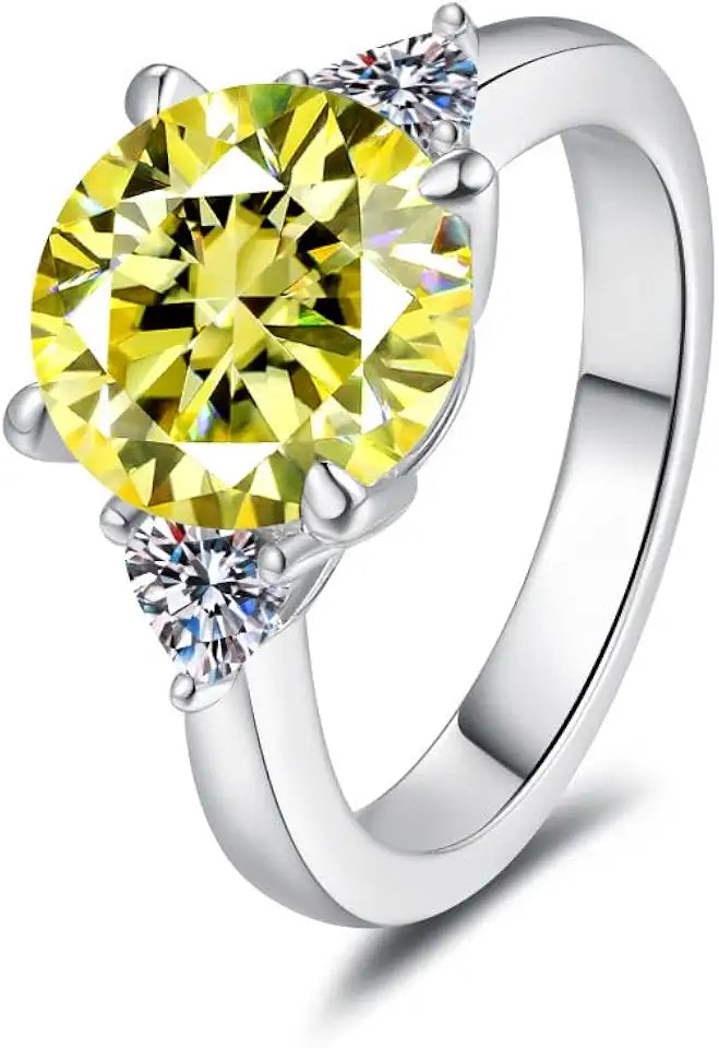 Sterling Silver Moissanite Ring, 11MM