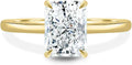 Gold-Tone Oval Moissanite Solitaire Engagement Ring