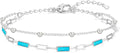 Sterling Silver Turquoise Tennis Bracelet with Birthstone