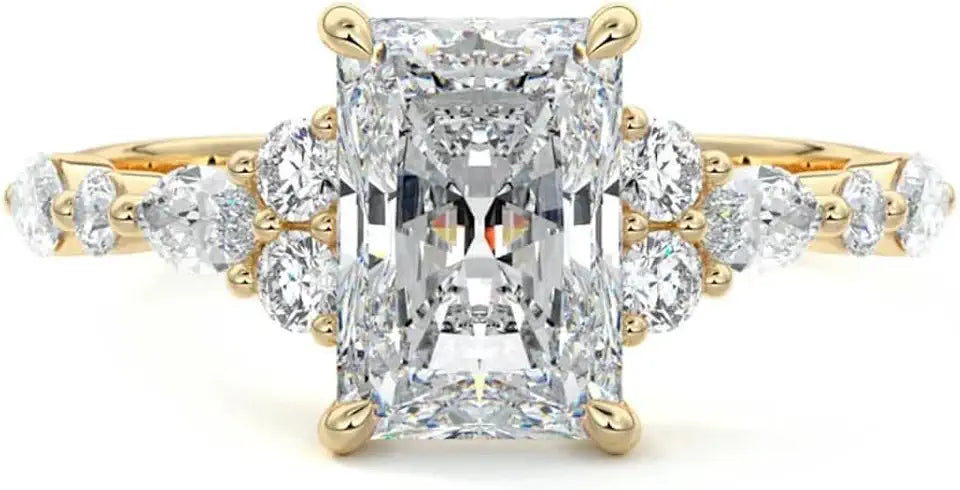 Gold-Tone Moissanite Engagement Ring