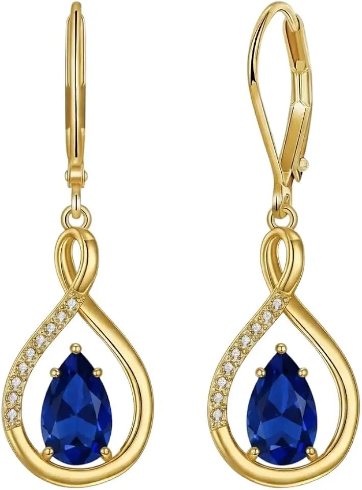 Gold-Tone Teardrop Drop Infinity Earrings
