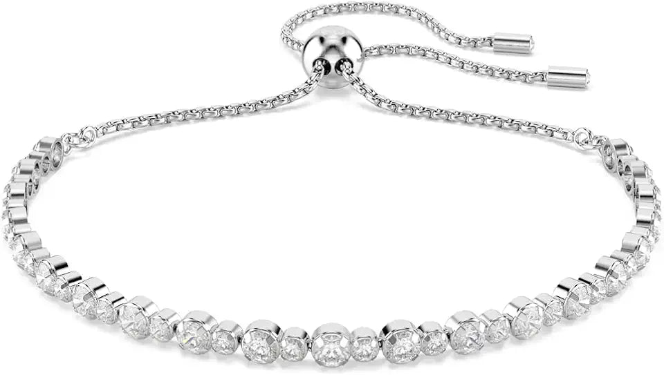 Gold-Tone Round Crystal Tennis Bracelet