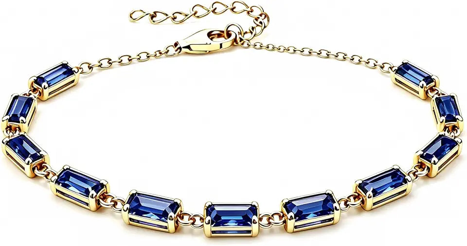 Gold-Tone Birthstone Tennis Bracelet
