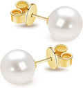 Gold-Tone Round Freshwater Pearl Stud Earrings